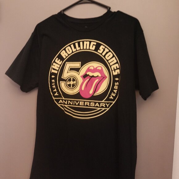 BLACK THE ROLLING STONES  FIFTY ANNIVERSARY T-SHIRT SIZE XL - Picture 1 of 2